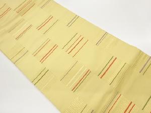 格子に横段模様織出し名古屋帯